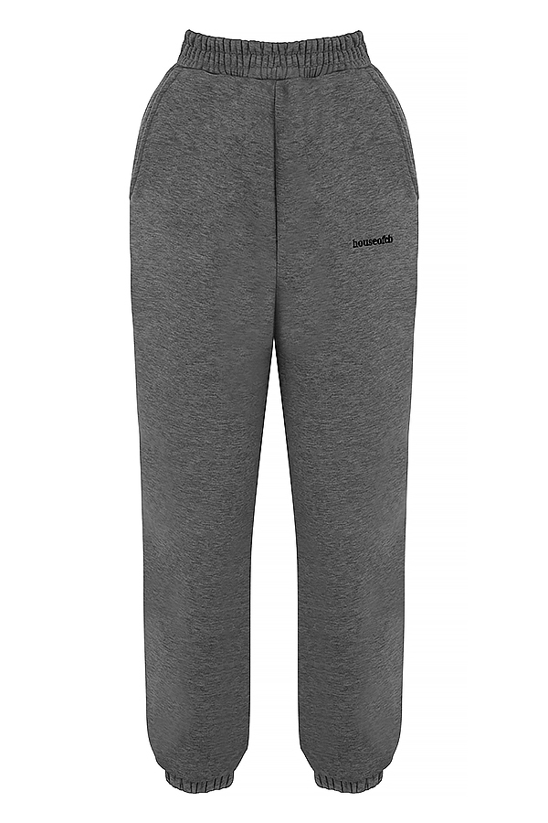 dunkelgraue jogginghose mit fleece-rücken