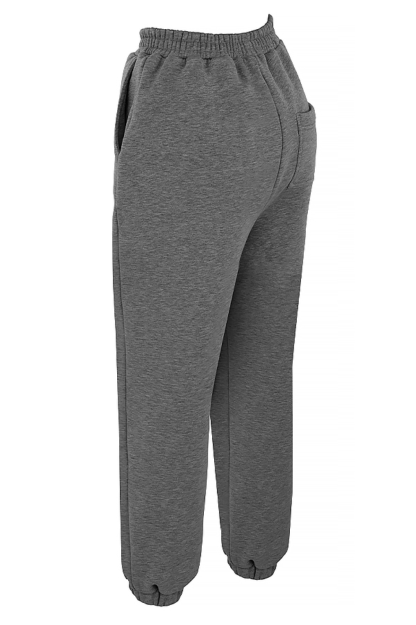 dunkelgraue jogginghose mit fleece-rücken