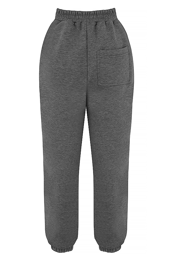 dunkelgraue jogginghose mit fleece-rücken