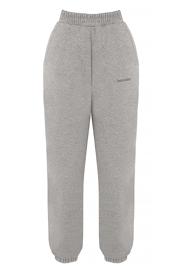 hellgraue jogginghose mit fleece-innenseite
