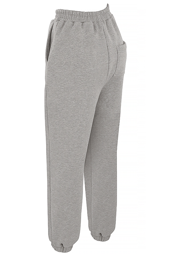 hellgraue jogginghose mit fleece-innenseite