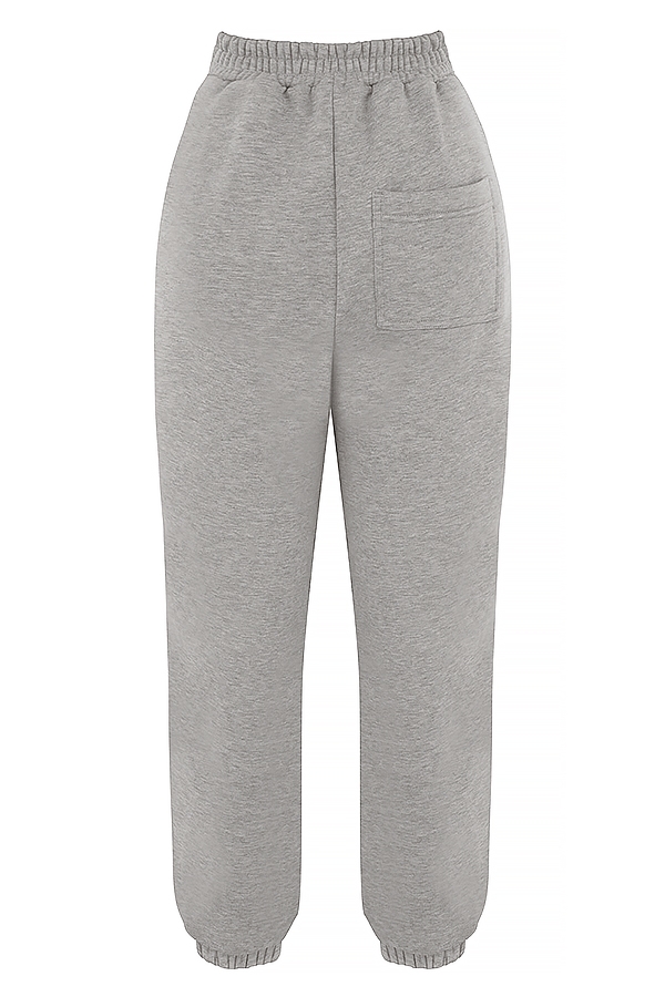 hellgraue jogginghose mit fleece-innenseite