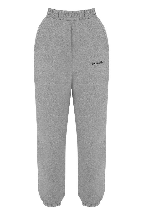 graue jogginghose mit fleece-rücken