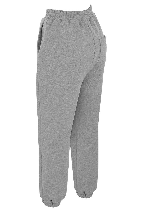 graue jogginghose mit fleece-rücken