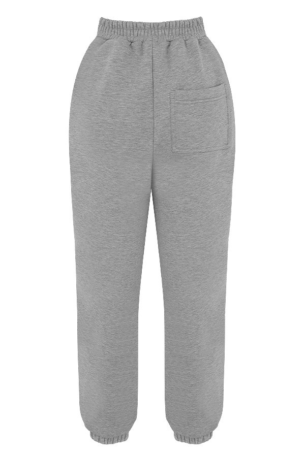 graue jogginghose mit fleece-rücken