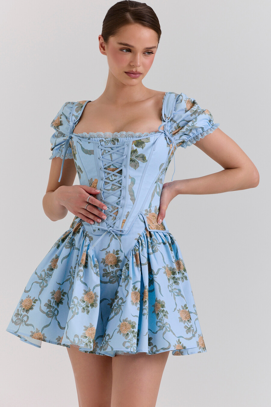 wendbares baumwoll-korsett-top von blue rose