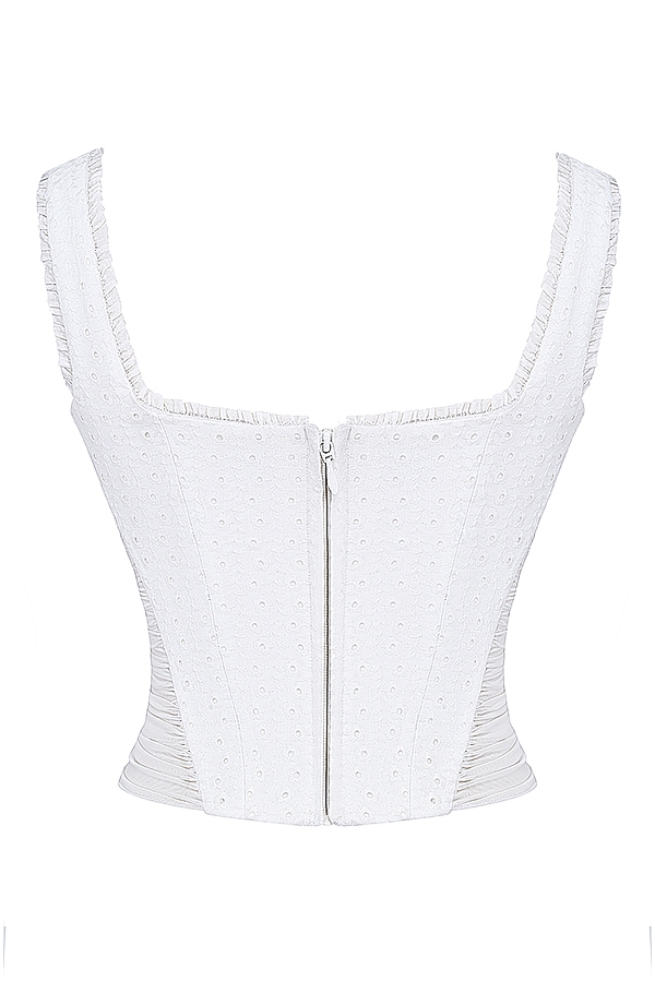 weißes broderie anglais korsett