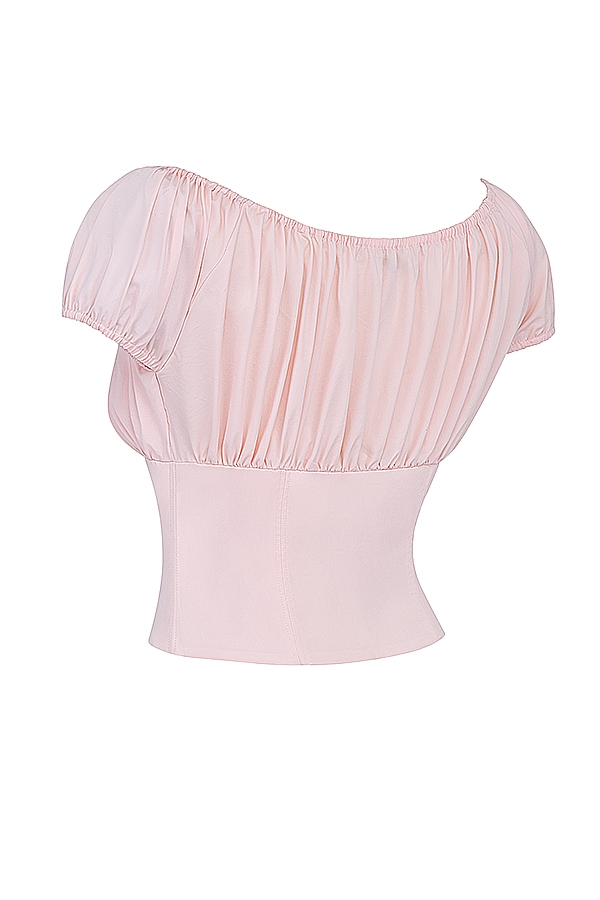 babyrosa gerafftes top