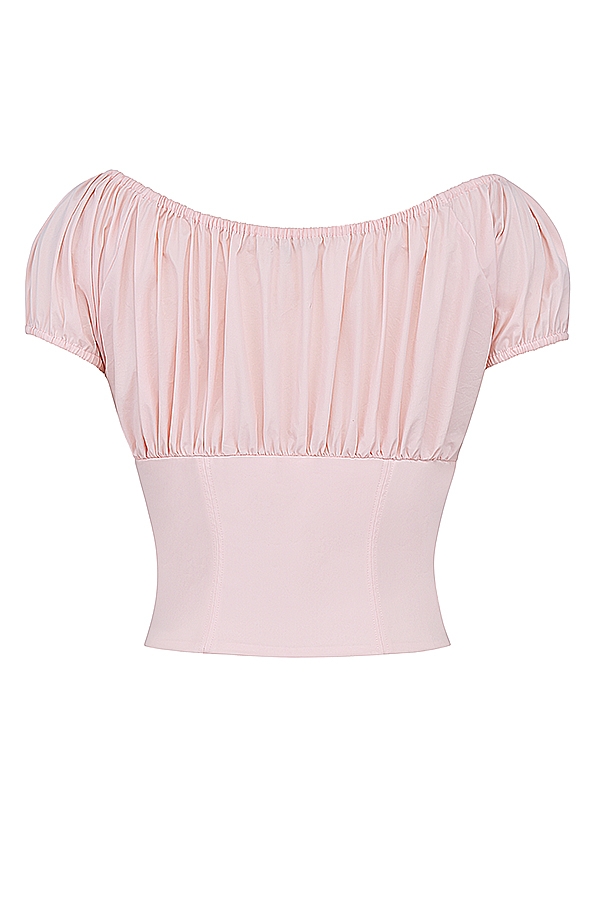 babyrosa gerafftes top