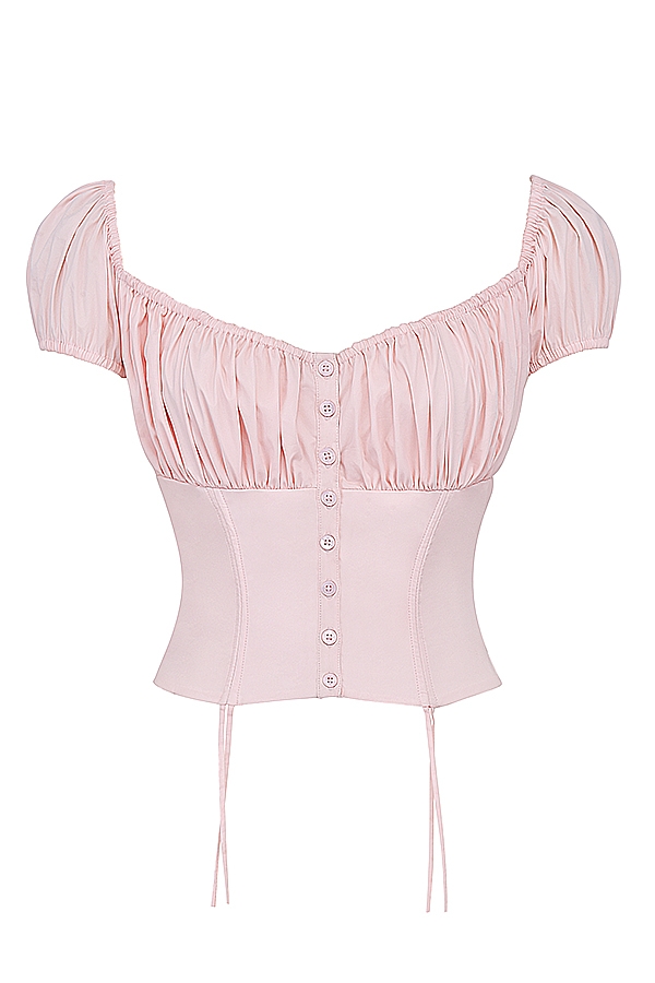 babyrosa gerafftes top