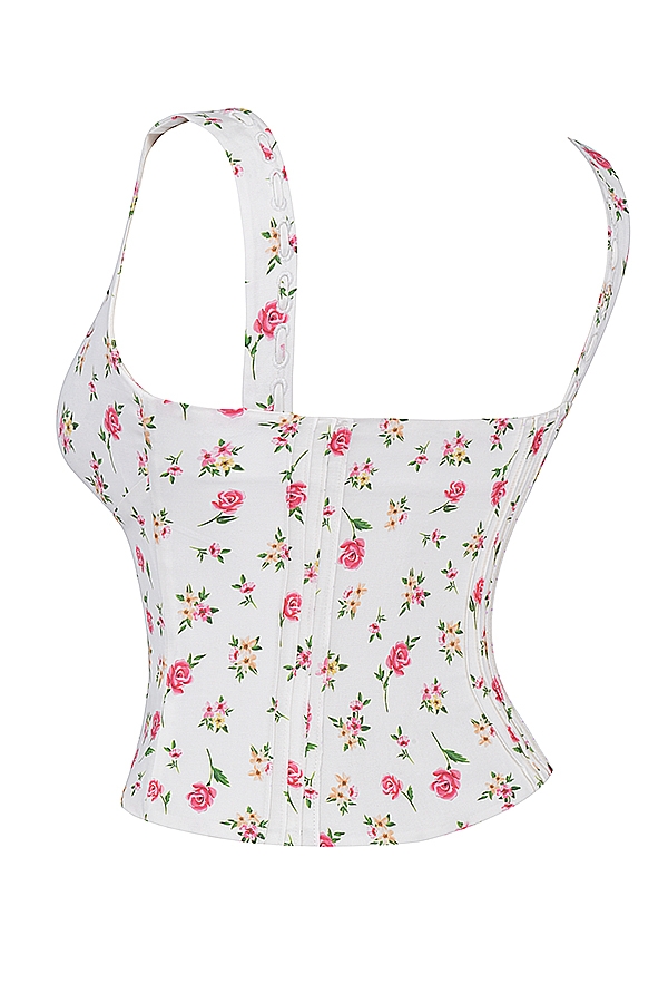 top mit rosenmuster und blumenmuster