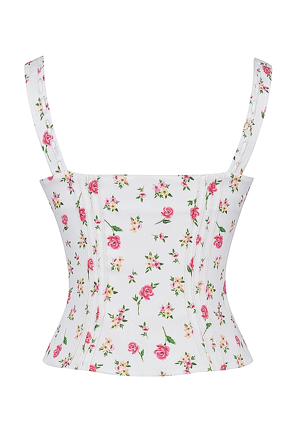 top mit rosenmuster und blumenmuster