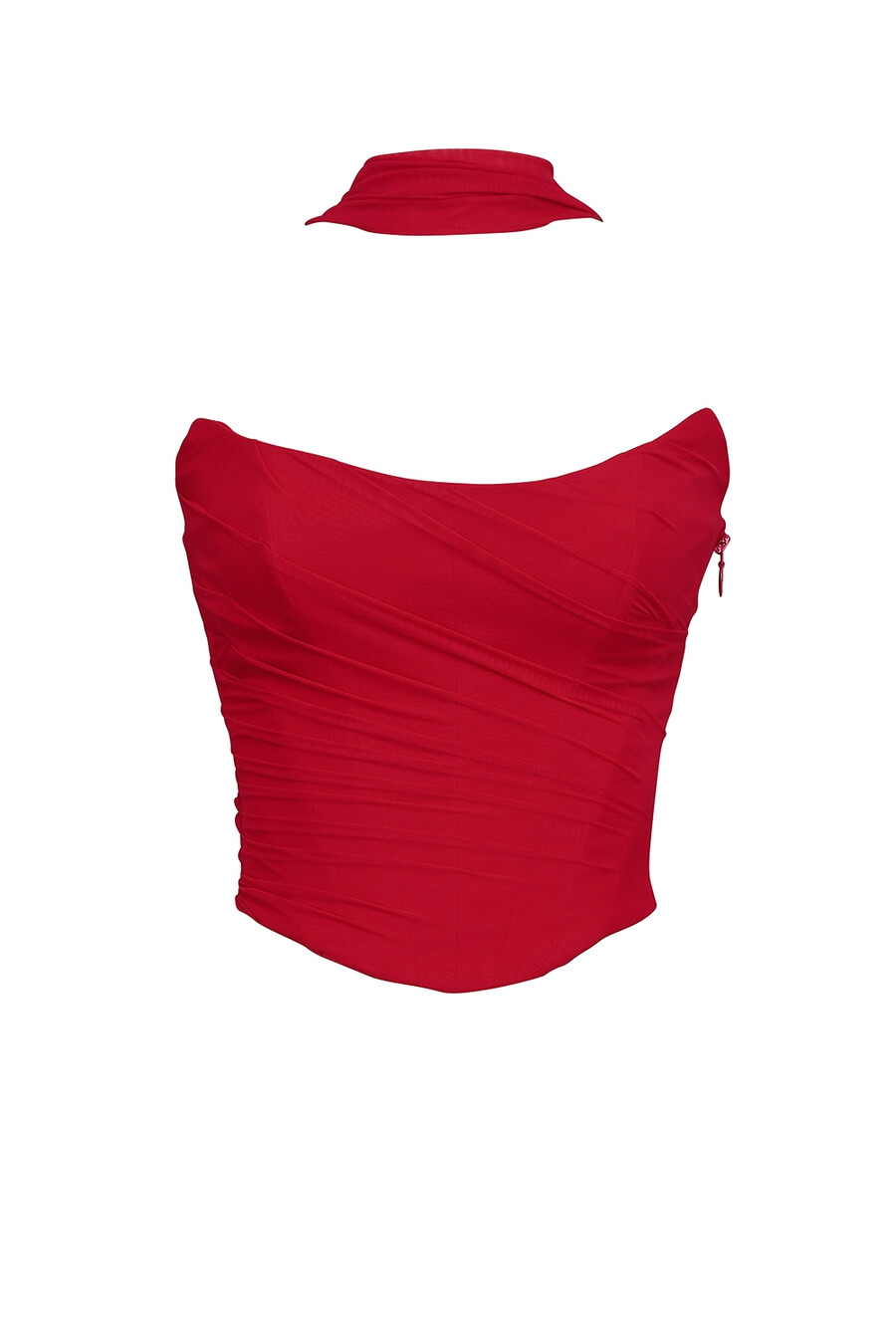 holly red trägerloses korsett-top mit abnehmbarem halsschal