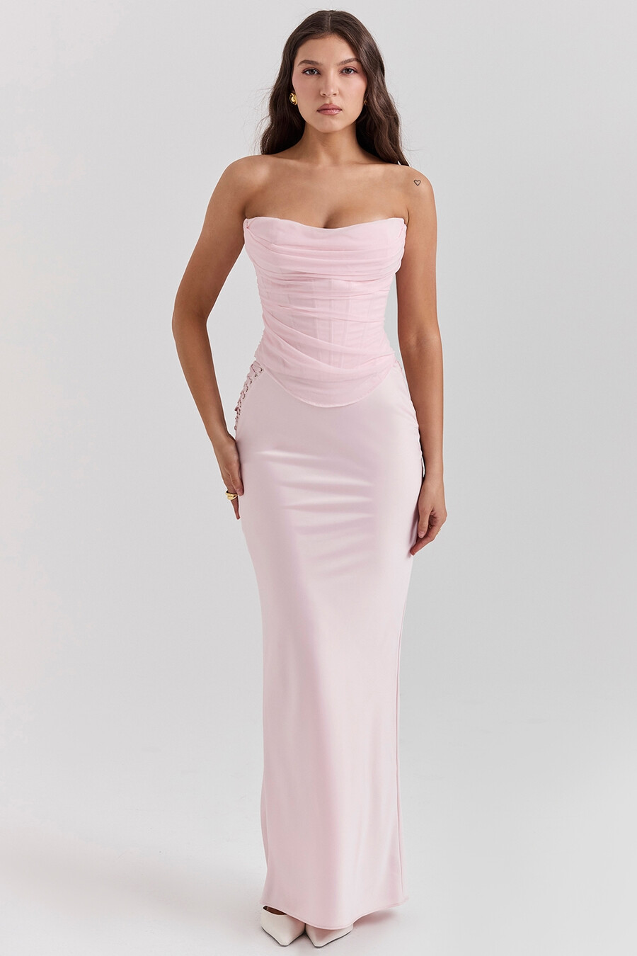 ballerina pink strapless corset