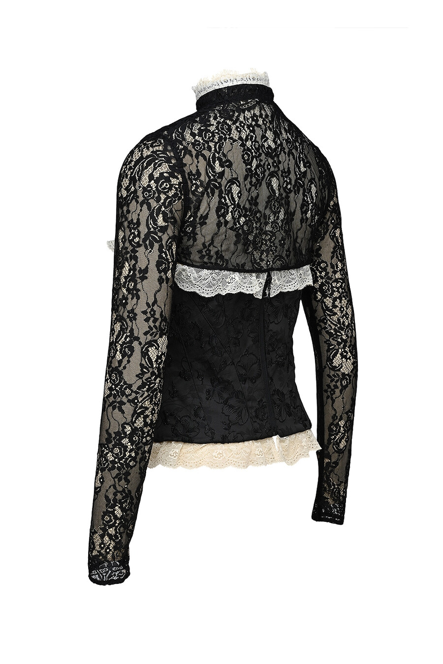 schwarzes metallic-jacquard-korsett bolero