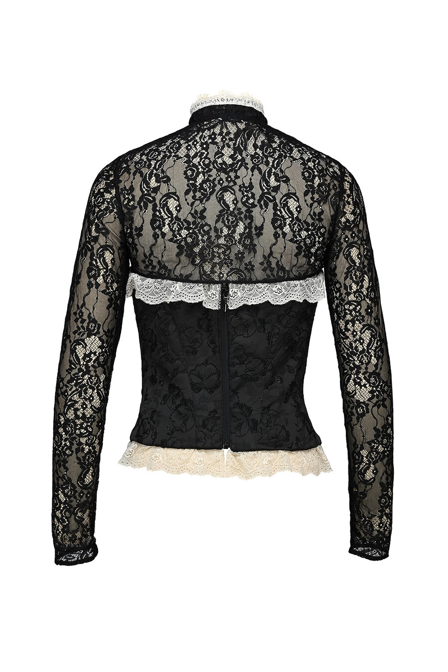 schwarzes metallic-jacquard-korsett bolero