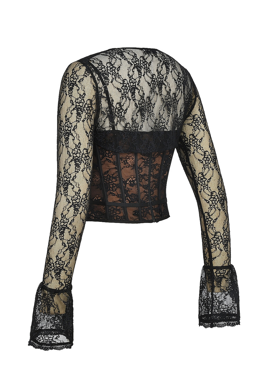 schwarzes spitzenkorsett-top mit bolero