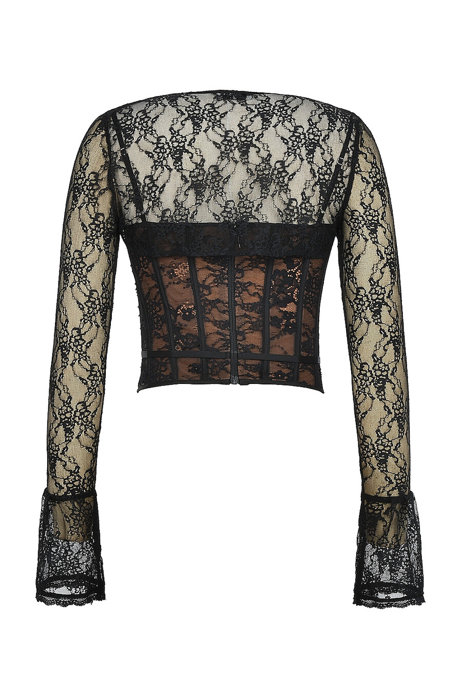 schwarzes spitzenkorsett-top mit bolero