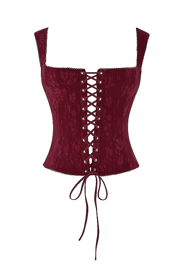 merlot floral corset