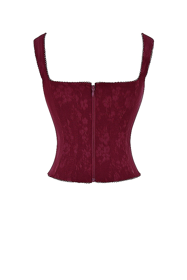 merlot floral corset