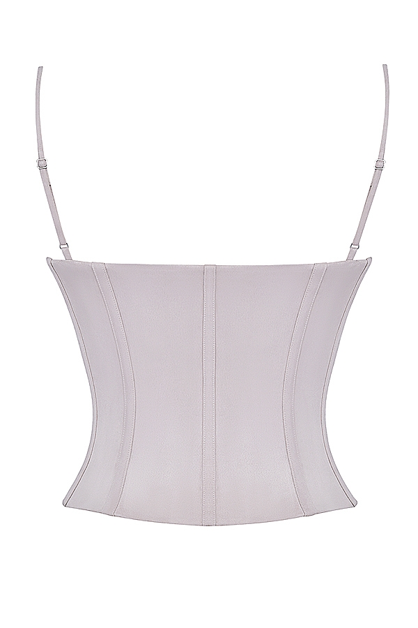 hellviolettes besticktes korsett