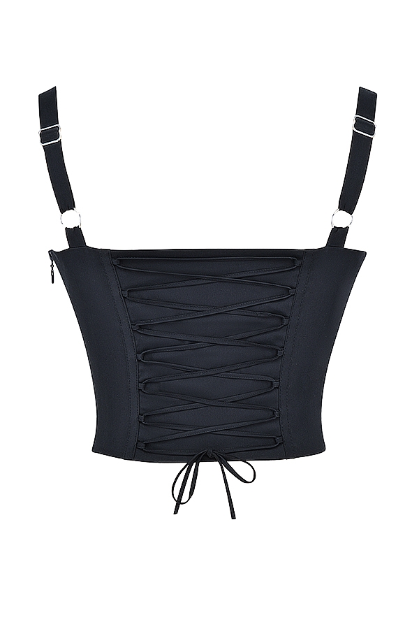 schwarzes bustier-korsett