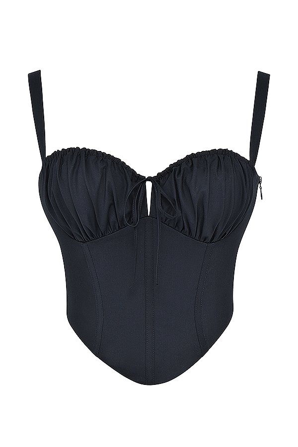 schwarzes bustier-korsett