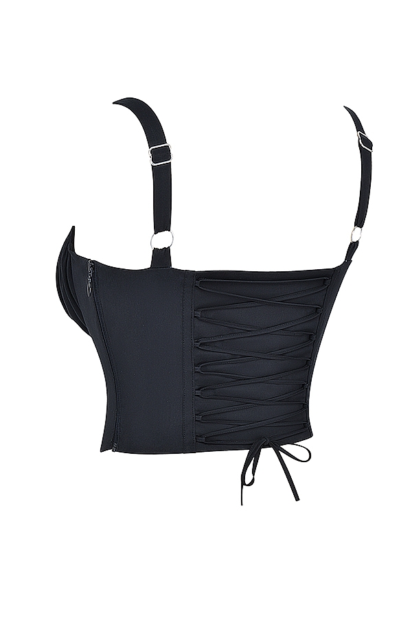 schwarzes bustier-korsett