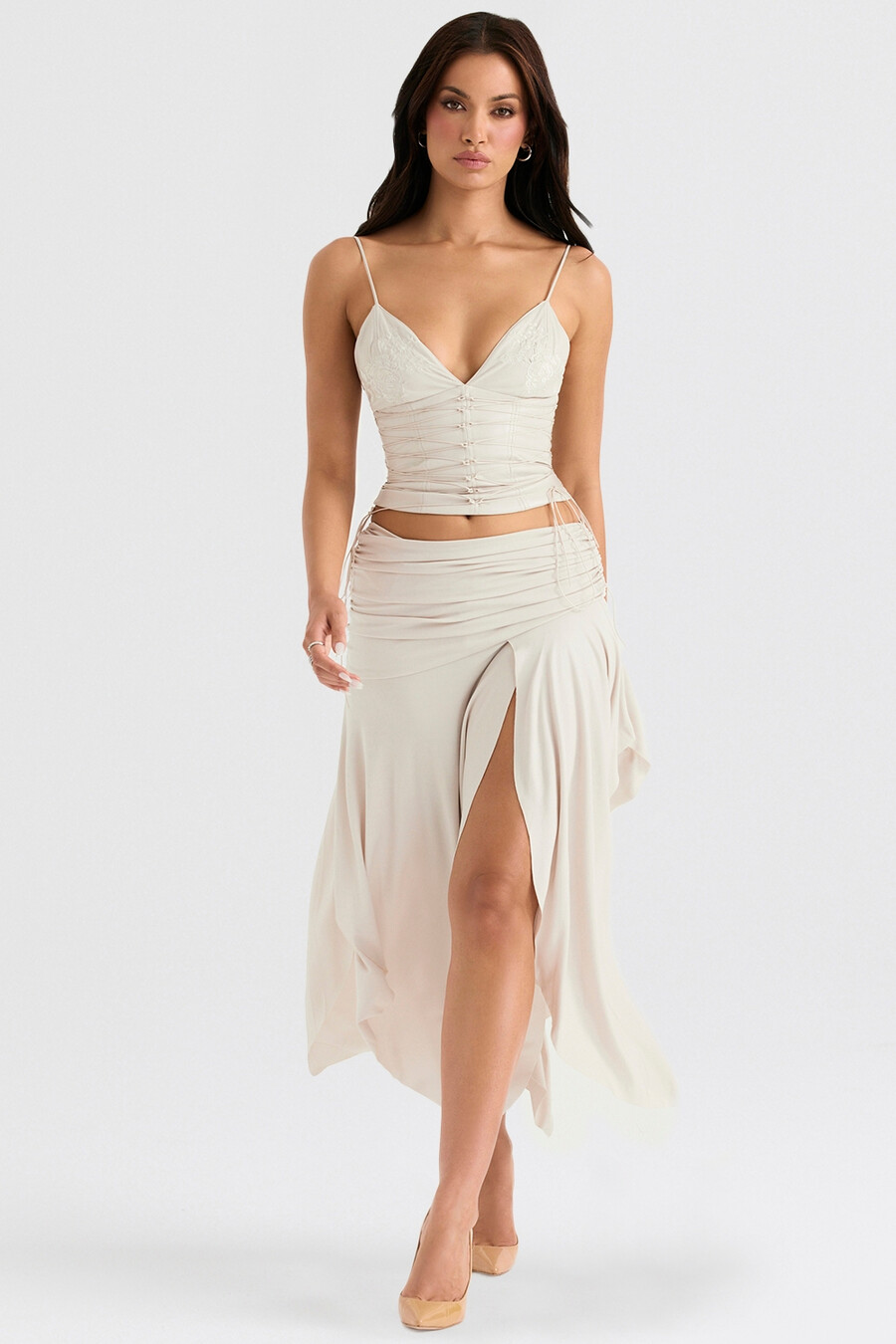 off-white veganes lederkorsett