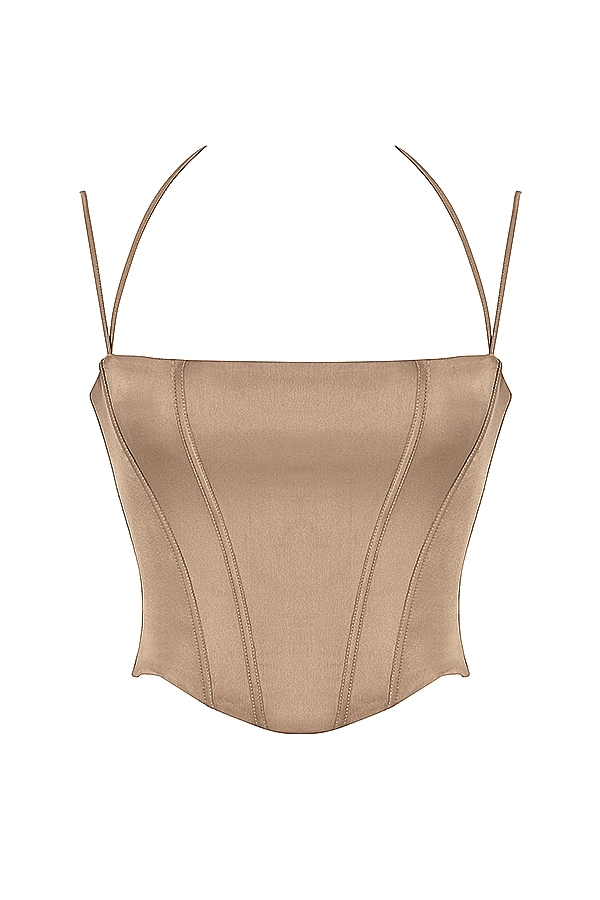 latte satin-korsett