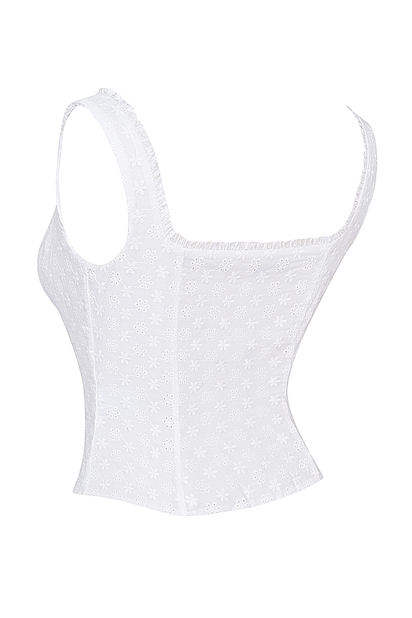 weißes broderie anglaise top
