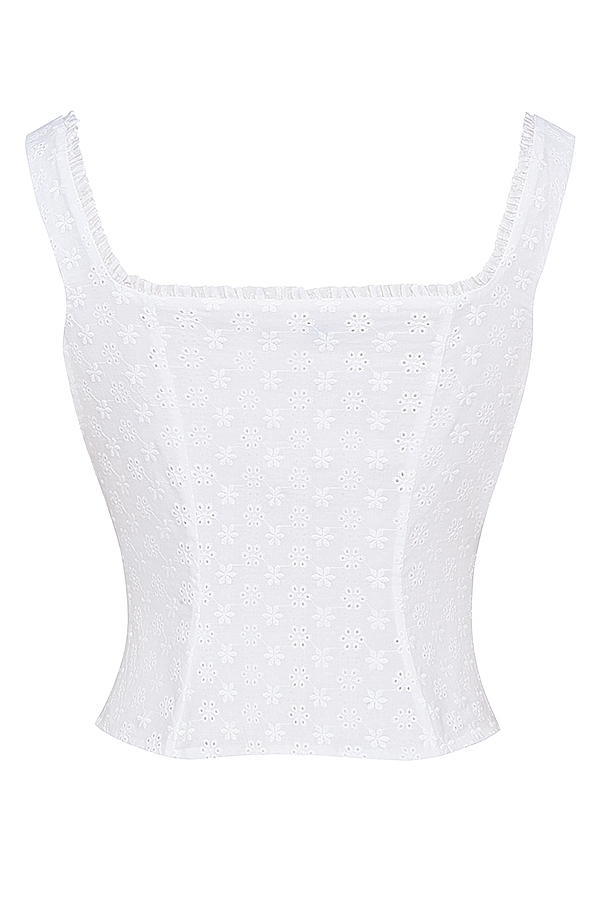 weißes broderie anglaise top