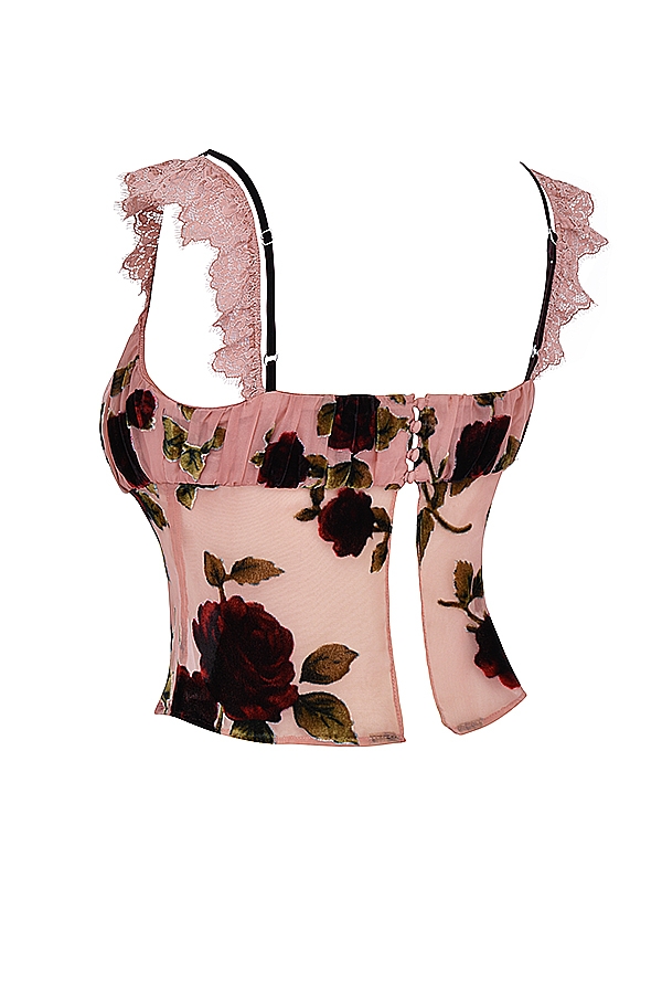dusty pink devore top