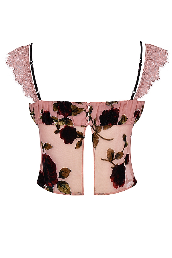 dusty pink devore top