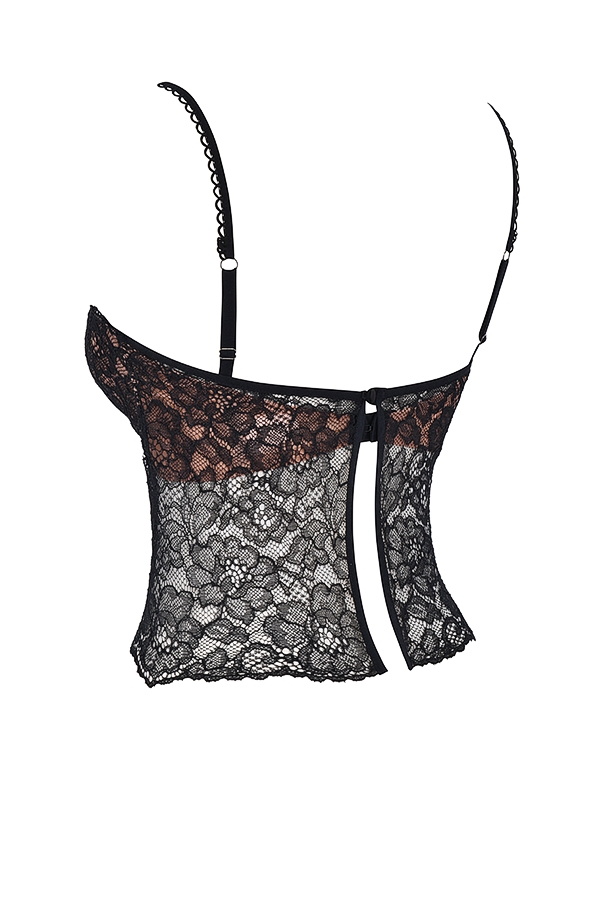 schwarzes spitzen-cami-top