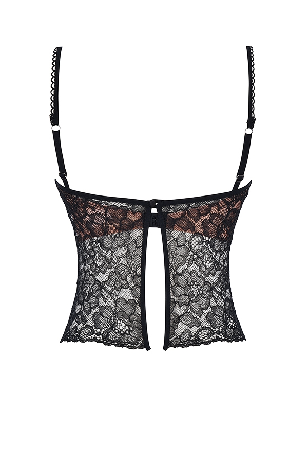 schwarzes spitzen-cami-top