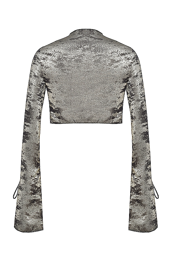 zinnfarbenes schimmerndes samt-satin-top