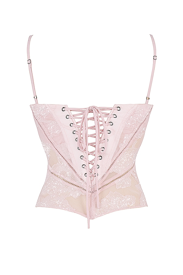 rosa camisole mit blumenmuster und spitze