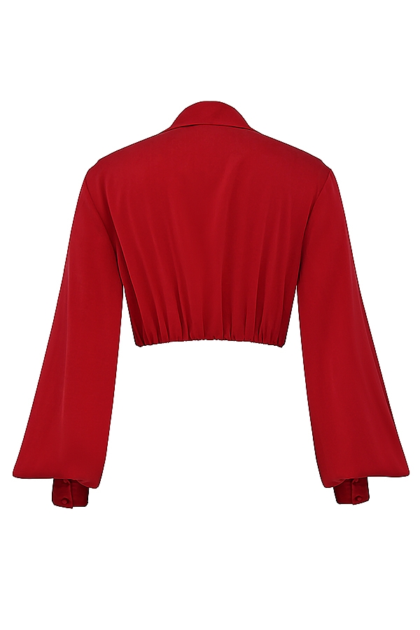 kirschfarbenes seidenblouson-top