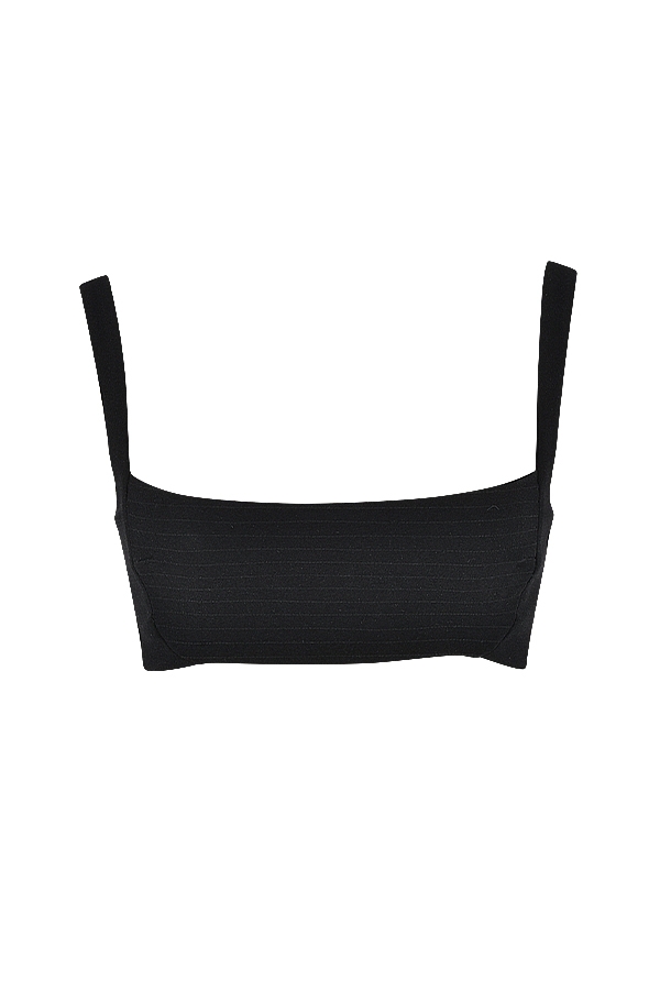 schwarzes plissiertes bandeau-top