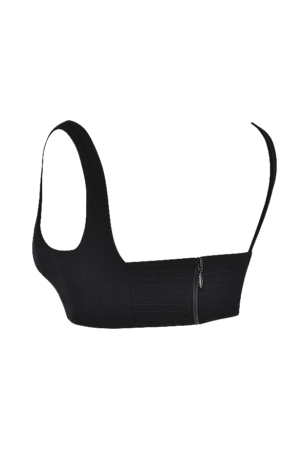 schwarzes plissiertes bandeau-top