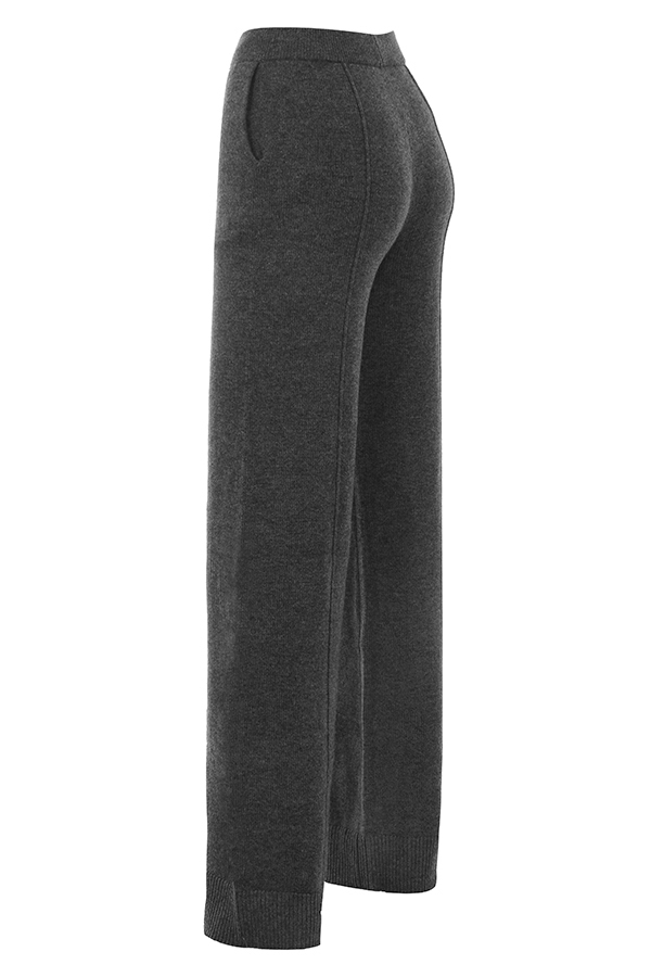 hose aus anthrazitfarbenem kaschmirmischgewebe