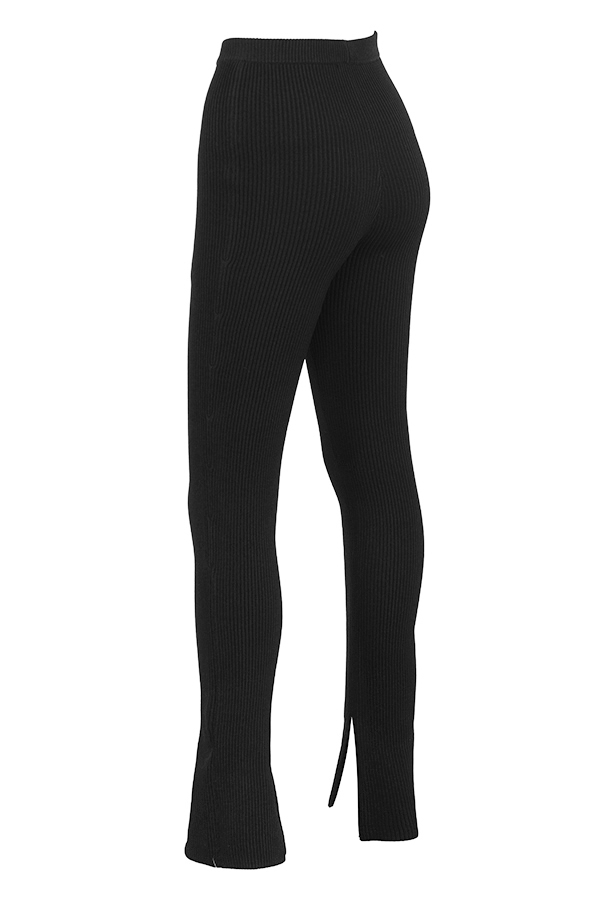 schwarze leggings mit rippstrick