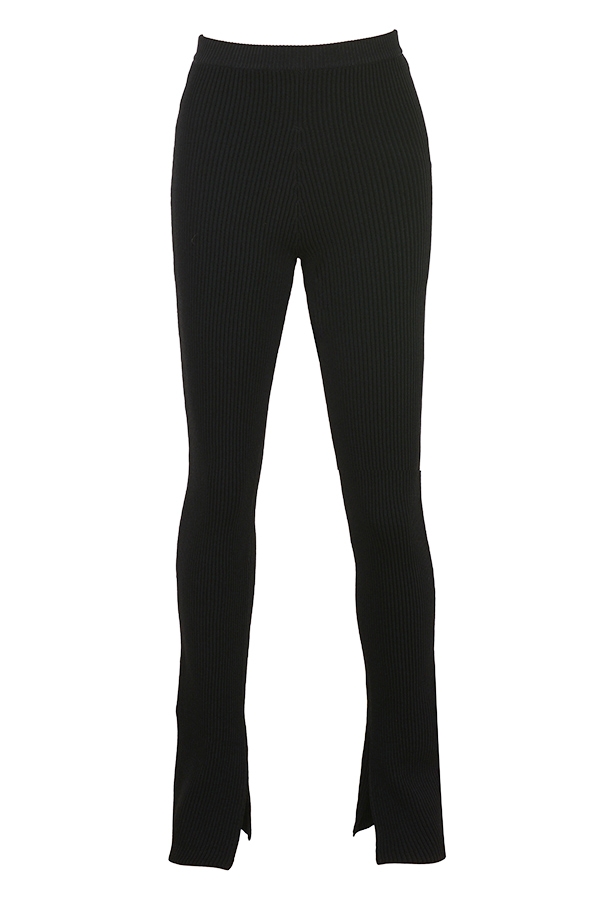 schwarze leggings mit rippstrick