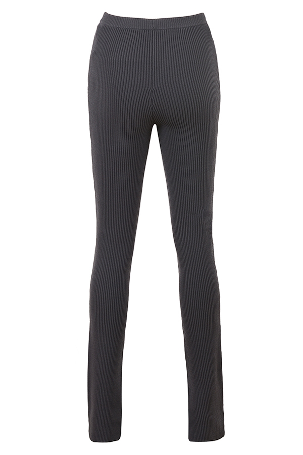 dunkelgraue leggings mit rippstrick