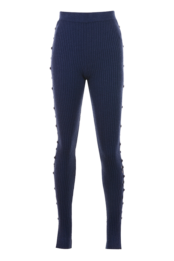 marineblaue rippstrickhose