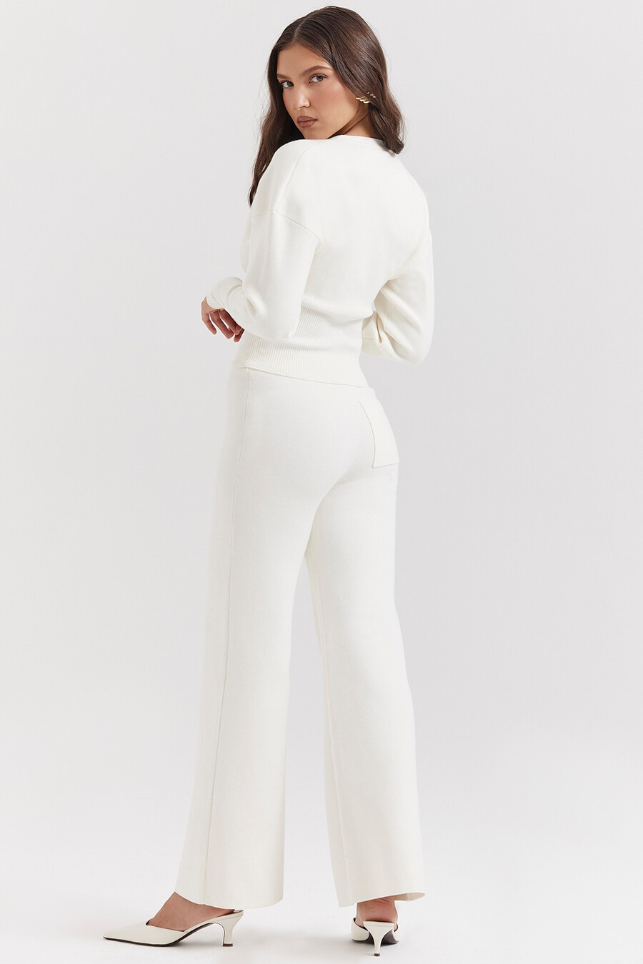 off-white baumwollstrickhose