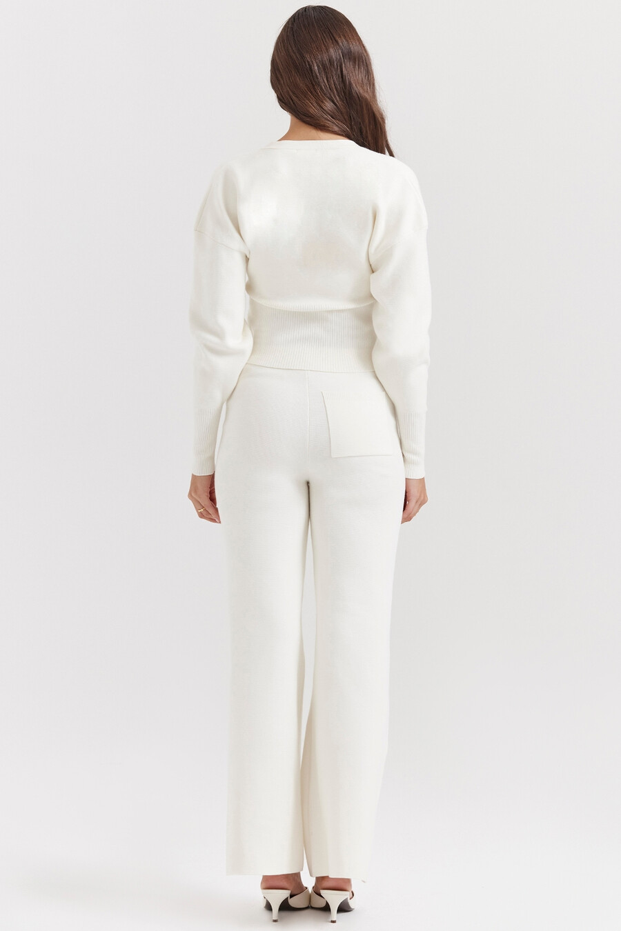 off-white baumwollstrickhose