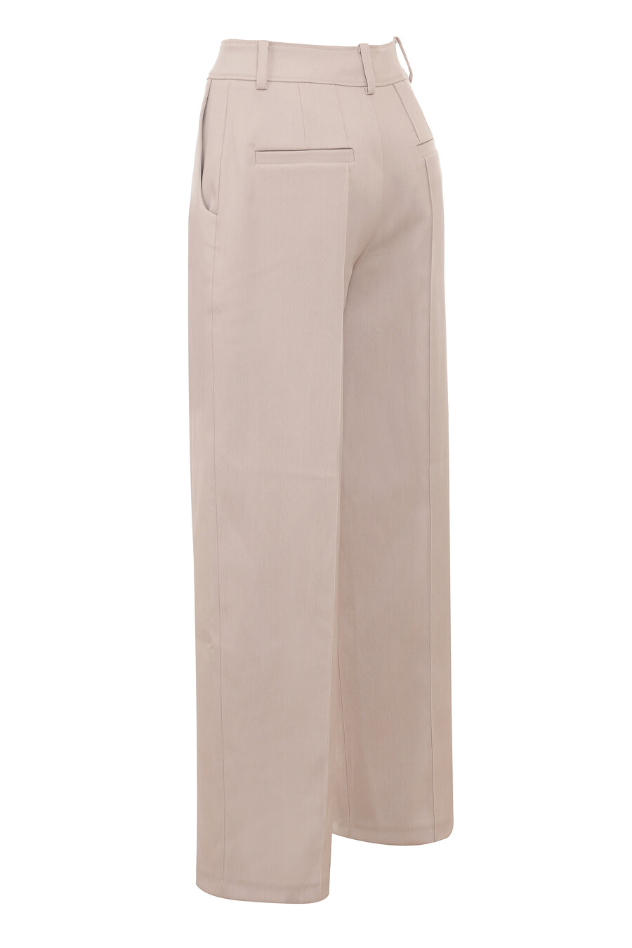 beigefarbene hochtaillierte stoffhose