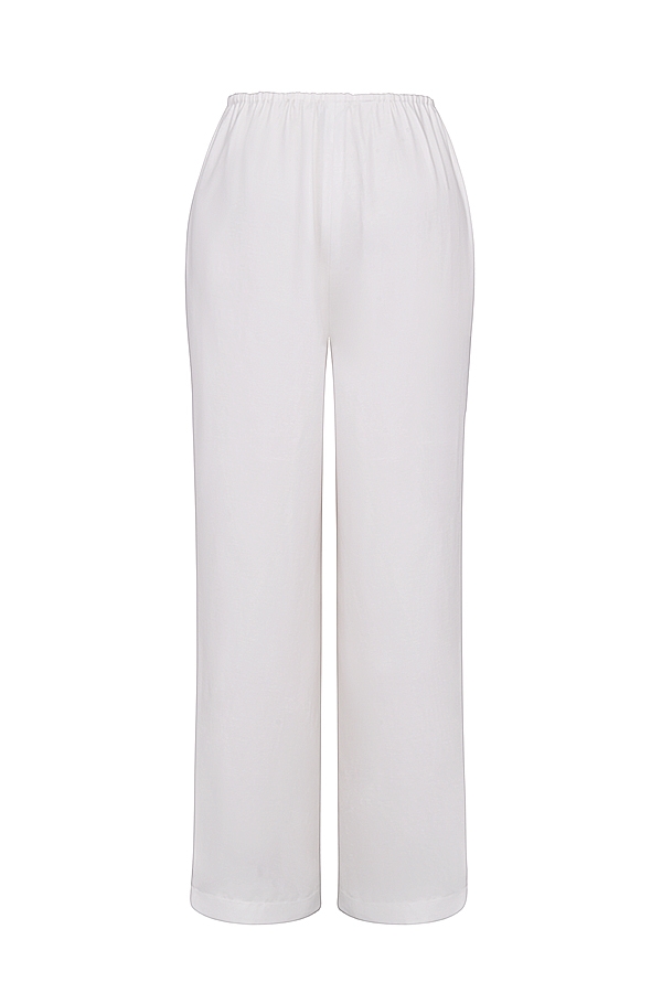 elfenbeinfarbene leinenmischung hose